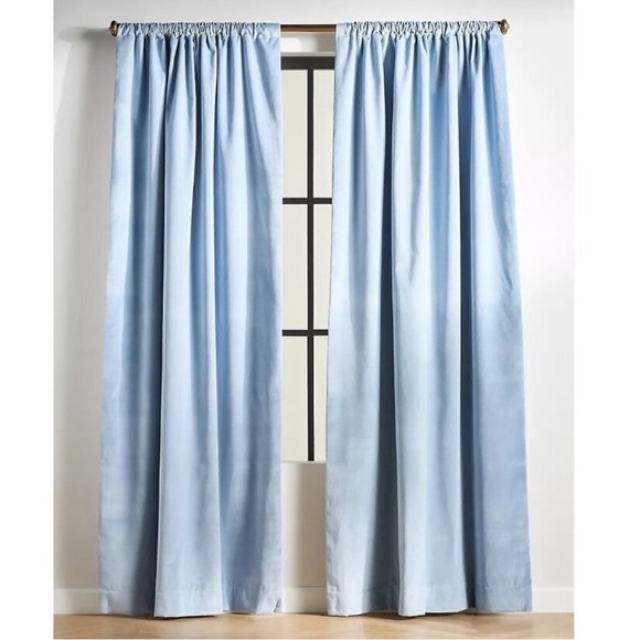 Anthropologie Other - New Anthropologie Matte Velvet Blackout Curtains in Light Blue